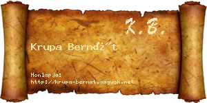 Krupa Bernát névjegykártya